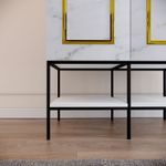Casa si Gradina - Mobilier - Dulapuri si sifoniere - Sifoniere - Sifonier, Hanah Home, pal melaminat, alb negru auriu, 84x50x200 cm - Infinity.ro