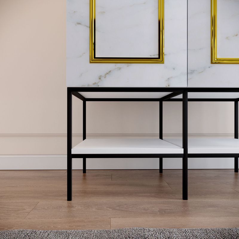 Casa si Gradina - Mobilier - Dulapuri si sifoniere - Sifoniere - Sifonier, Hanah Home, pal melaminat, alb negru auriu, 84x50x200 cm - Infinity.ro