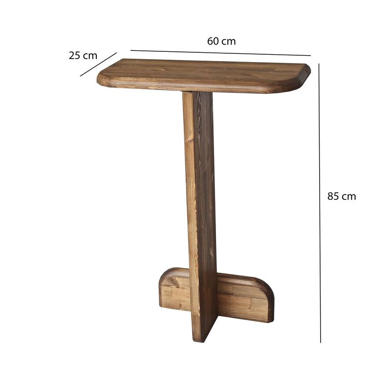 Casa si Gradina - Mobilier - Comode si corpuri - Console - Consola, Hanah Home, lemn masiv, nuc, 80x25x85 cm - Infinity.ro