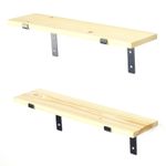 Casa si Gradina - Mobilier - Biblioteci si rafturi - Etajere - Etajera de perete, Hanah Home, lemn de molid, negru si nuc, 60x16x14 cm, 792EVL2802 - Infinity.ro