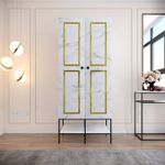 Casa si Gradina - Mobilier - Dulapuri si sifoniere - Sifoniere - Sifonier, Hanah Home, pal melaminat, alb negru auriu, 84x50x200 cm - Infinity.ro