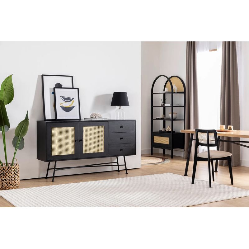 Casa si Gradina - Mobilier - Comode si corpuri - Console - Consola, Hanah Home, pal melaminat, negru, 160x40x90 cm - Infinity.ro