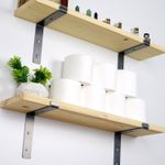 Casa si Gradina - Mobilier - Biblioteci si rafturi - Etajere - Etajera de perete, Hanah Home, lemn de molid, negru si nuc, 60x16x14 cm, 792EVL2802 - Infinity.ro