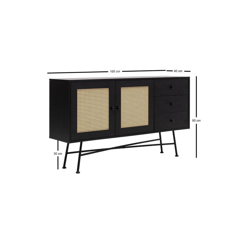 Casa si Gradina - Mobilier - Comode si corpuri - Console - Consola, Hanah Home, pal melaminat, negru, 160x40x90 cm - Infinity.ro