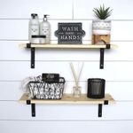 Casa si Gradina - Mobilier - Biblioteci si rafturi - Etajere - Etajera de perete, Hanah Home, lemn de molid, negru si nuc, 60x16x14 cm, 792EVL2802 - Infinity.ro