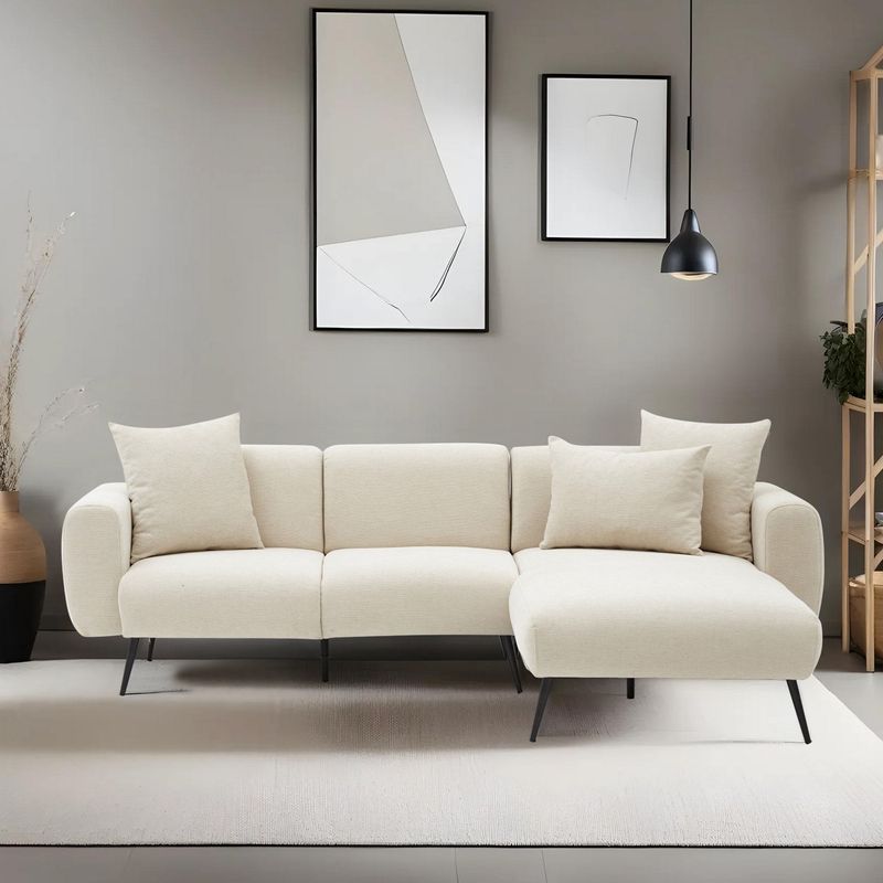 Casa si Gradina - Mobilier - Canapele si coltare - Coltare - Coltar, Atelier Del Sofa, lemn de fag, crem, 252x82x77 cm - Infinity.ro