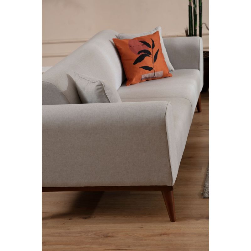 Casa si Gradina - Mobilier - Canapele si coltare - Canapele - Canapea extensibila, Atelier Del Sofa, lemn de fag, crem, 222x90x80 cm - Infinity.ro