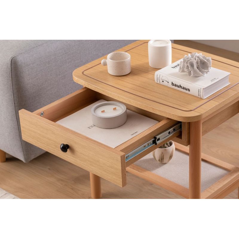 Casa si Gradina - Mobilier - Comode si corpuri - Noptiere - Noptiera, Hanah Home, mdf, natural lemn, 55x45x55 cm - Infinity.ro