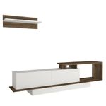 Casa si Gradina - Mobilier - Comode si corpuri - Comode - Comoda tv, Hanah Home, pal melaminat, alb si nuc, 180x45x29.6 cm - Infinity.ro