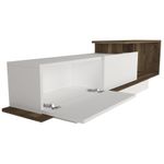 Casa si Gradina - Mobilier - Comode si corpuri - Comode - Comoda tv, Hanah Home, pal melaminat, alb si nuc, 180x45x29.6 cm - Infinity.ro