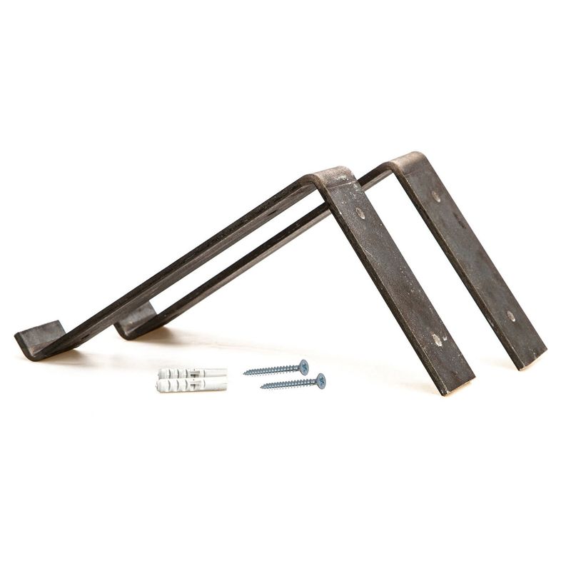 Casa si Gradina - Mobilier - Biblioteci si rafturi - Etajere - Etajera de perete, Hanah Home, lemn de molid, negru si nuc, 60x16x14 cm, 792EVL2802 - Infinity.ro