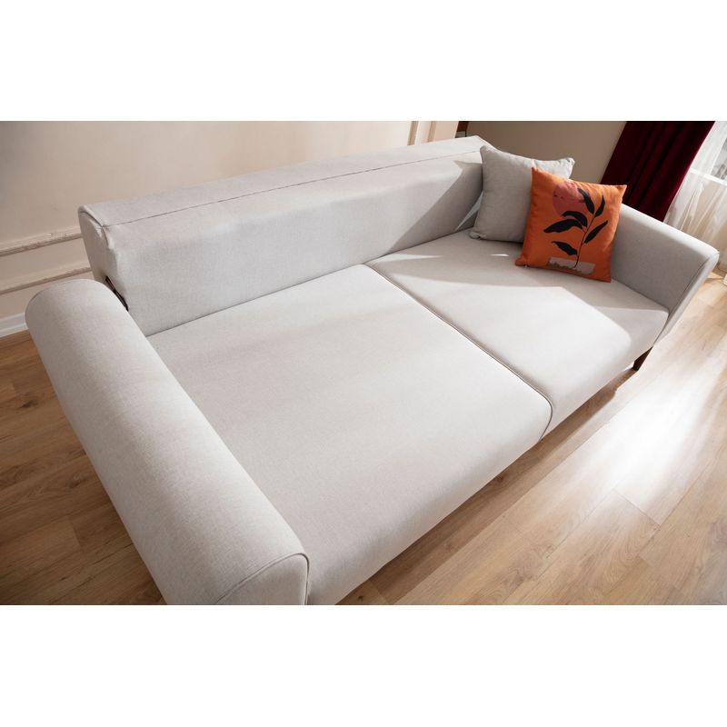 Casa si Gradina - Mobilier - Canapele si coltare - Canapele - Canapea extensibila, Atelier Del Sofa, lemn de fag, crem, 222x90x80 cm - Infinity.ro