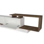 Casa si Gradina - Mobilier - Comode si corpuri - Comode - Comoda tv, Hanah Home, pal melaminat, alb si nuc, 180x45x29.6 cm - Infinity.ro