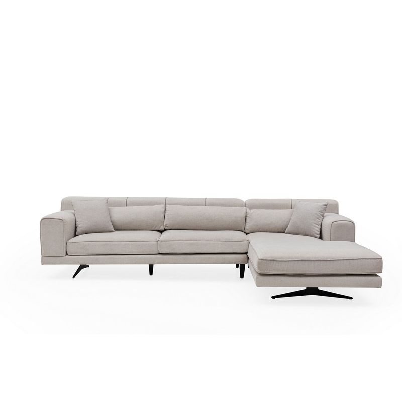 Casa si Gradina - Mobilier - Canapele si coltare - Coltare - Coltar, Hanah Home, lemn fag si pal, bej, 308x198x100 cm - Infinity.ro