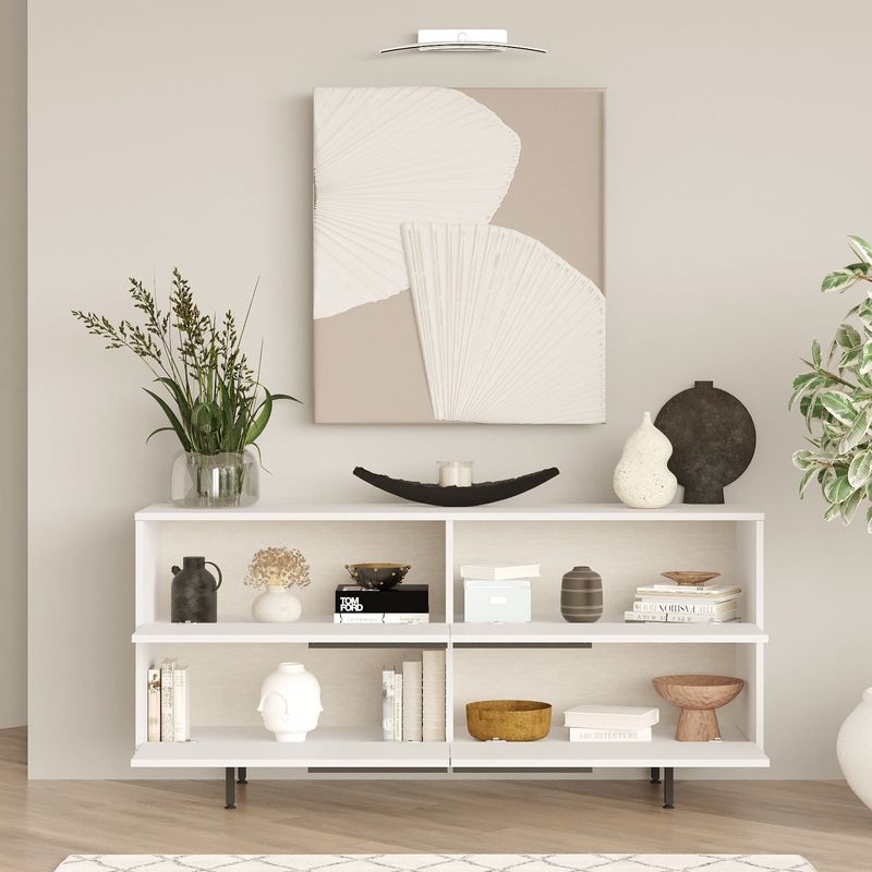Casa si Gradina - Mobilier - Seturi de mobilier - Seturi living - Set mobilier living, Hanah Home, panou aglomerat melaminat, alb, picioare metalice - Infinity.ro