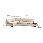 Casa si Gradina - Mobilier - Canapele si coltare - Coltare - Coltar cu puf, Hanah Home, material textil, bej, 193x313x97 cm - Infinity.ro