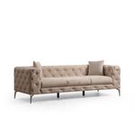 Casa si Gradina - Mobilier - Canapele si coltare - Canapele - Canapea 3 locuri, Hanah Home, poliester, ecru, 237x90x70 cm - Infinity.ro