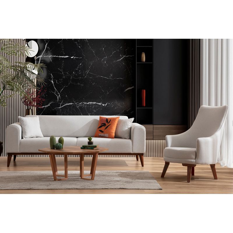 Casa si Gradina - Mobilier - Canapele si coltare - Canapele - Canapea extensibila, Atelier Del Sofa, lemn de fag, crem, 222x90x80 cm - Infinity.ro
