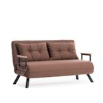 Casa si Gradina - Mobilier - Canapele si coltare - Canapele - Canapea extensibila, Hanah Home, stofa in, maro deschis, 175x133 cm - Infinity.ro