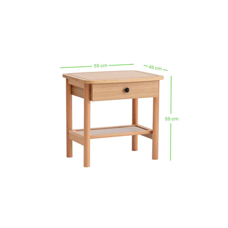 Casa si Gradina - Mobilier - Comode si corpuri - Noptiere - Noptiera, Hanah Home, mdf, natural lemn, 55x45x55 cm - Infinity.ro