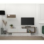 Casa si Gradina - Mobilier - Comode si corpuri - Comode - Comoda tv, Hanah Home, pal melaminat, alb si nuc, 180x45x29.6 cm - Infinity.ro