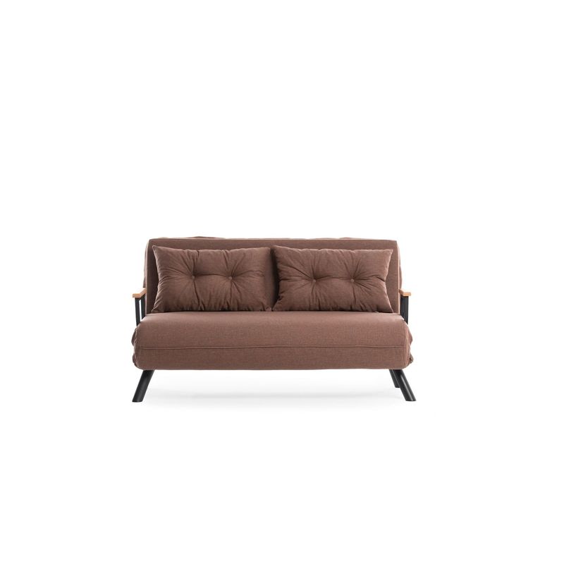 Casa si Gradina - Mobilier - Canapele si coltare - Canapele - Canapea extensibila, Hanah Home, stofa in, maro deschis, 175x133 cm - Infinity.ro