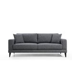 Casa si Gradina - Mobilier - Canapele si coltare - Canapele - Canapea extensibila 3 locuri, Hanah Home, cadru lemn fag si PAL, gri inchis, 210x90x85 cm - Infinity.ro