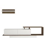 Casa si Gradina - Mobilier - Comode si corpuri - Comode - Comoda tv, Hanah Home, pal melaminat, alb si nuc, 180x45x29.6 cm - Infinity.ro
