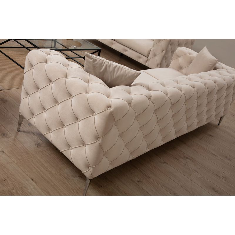 Casa si Gradina - Mobilier - Canapele si coltare - Canapele - Canapea 3 locuri, Hanah Home, poliester, ecru, 237x90x70 cm - Infinity.ro