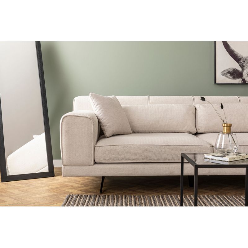 Casa si Gradina - Mobilier - Canapele si coltare - Coltare - Coltar, Hanah Home, lemn fag si pal, bej, 308x198x100 cm - Infinity.ro