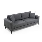 Casa si Gradina - Mobilier - Canapele si coltare - Canapele - Canapea extensibila 3 locuri, Hanah Home, cadru lemn fag si PAL, gri inchis, 210x90x85 cm - Infinity.ro