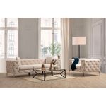 Casa si Gradina - Mobilier - Canapele si coltare - Canapele - Canapea 3 locuri, Hanah Home, poliester, ecru, 237x90x70 cm - Infinity.ro