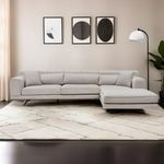 Casa si Gradina - Mobilier - Canapele si coltare - Coltare - Coltar, Hanah Home, lemn fag si pal, bej, 308x198x100 cm - Infinity.ro