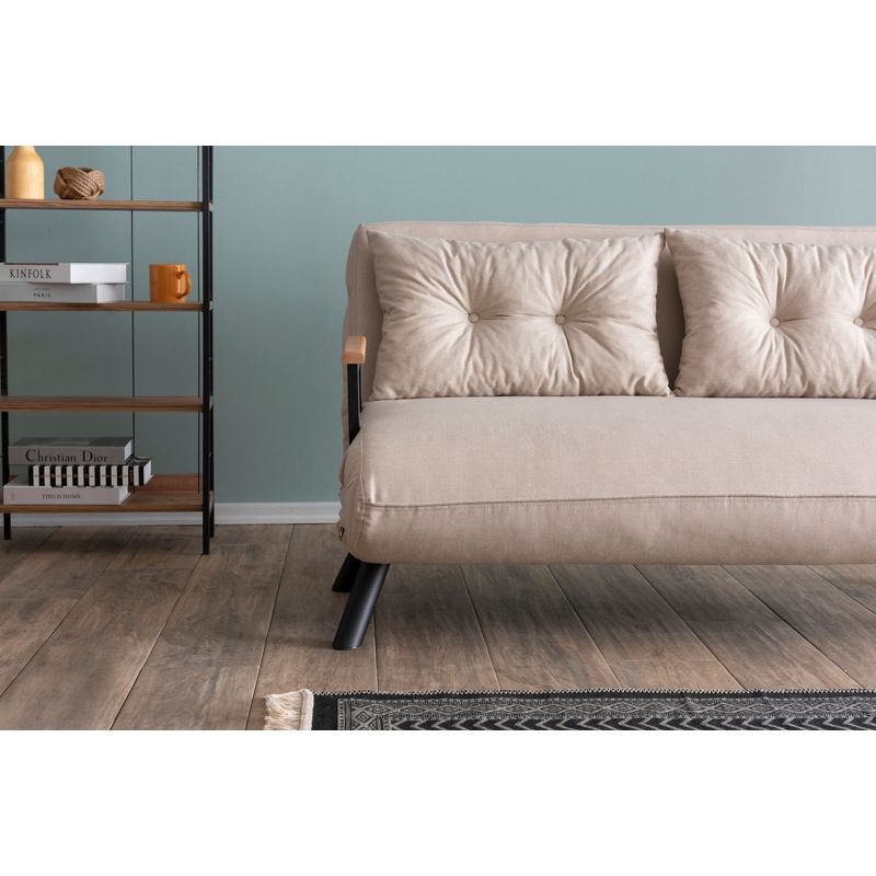 Casa si Gradina - Mobilier - Canapele si coltare - Canapele - Canapea extensibila, Atelier Del Sofa, metal, stofa in, crem, 175x133 cm - Infinity.ro