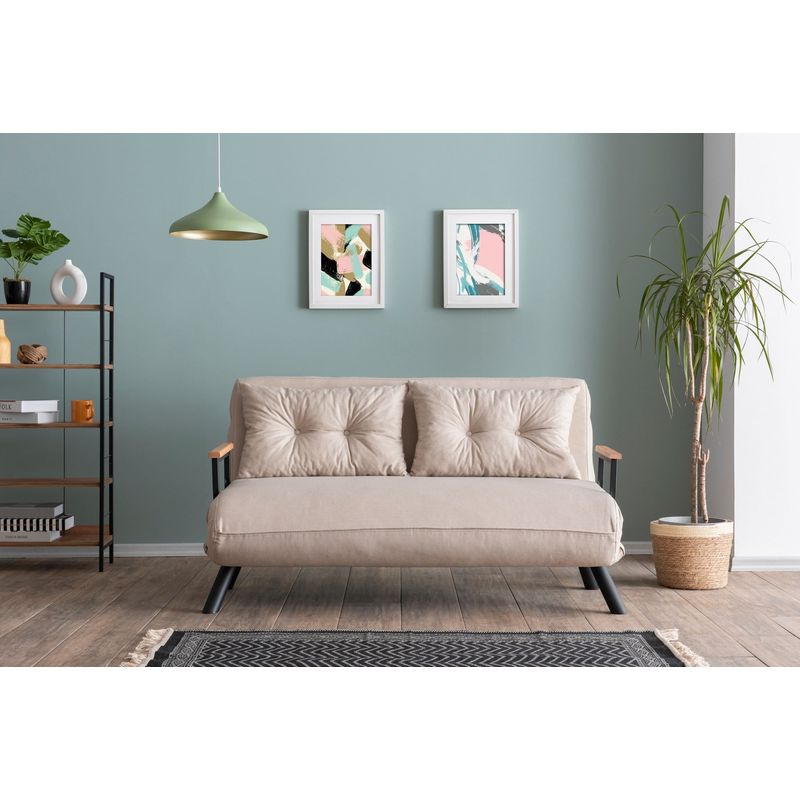 Casa si Gradina - Mobilier - Canapele si coltare - Canapele - Canapea extensibila, Atelier Del Sofa, metal, stofa in, crem, 175x133 cm - Infinity.ro