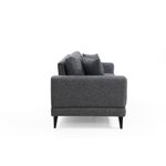 Casa si Gradina - Mobilier - Canapele si coltare - Canapele - Canapea extensibila 3 locuri, Hanah Home, cadru lemn fag si PAL, gri inchis, 210x90x85 cm - Infinity.ro