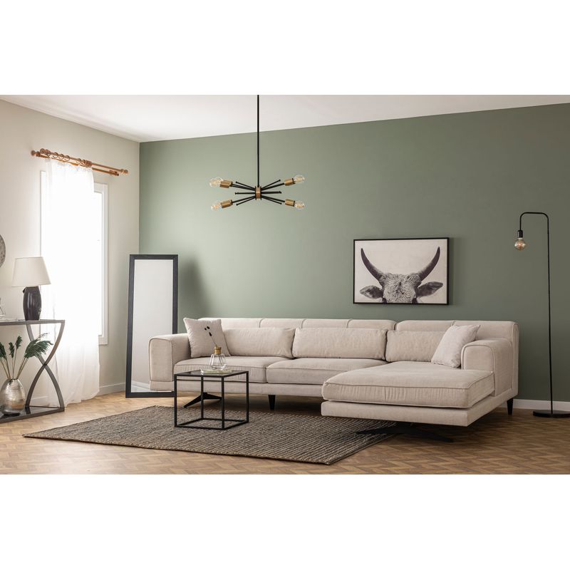 Casa si Gradina - Mobilier - Canapele si coltare - Coltare - Coltar, Hanah Home, lemn fag si pal, bej, 308x198x100 cm - Infinity.ro