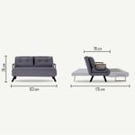 Casa si Gradina - Mobilier - Canapele si coltare - Canapele - Canapea extensibila, Hanah Home, stofa in, maro deschis, 175x133 cm - Infinity.ro