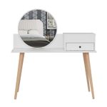 Casa si Gradina - Mobilier - Comode si corpuri - Masute de toaleta - Masa de machiaj, Hanah Home, panou de particule melaminat, alb, 120x60x96 cm - Infinity.ro