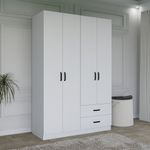 Casa si Gradina - Mobilier - Dulapuri si sifoniere - Dulapuri - Dulap, Hanah Home, pal melaminat, alb mat, 120x45x180 cm - Infinity.ro