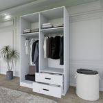 Casa si Gradina - Mobilier - Dulapuri si sifoniere - Dulapuri - Dulap, Hanah Home, pal melaminat, alb mat, 120x45x180 cm - Infinity.ro
