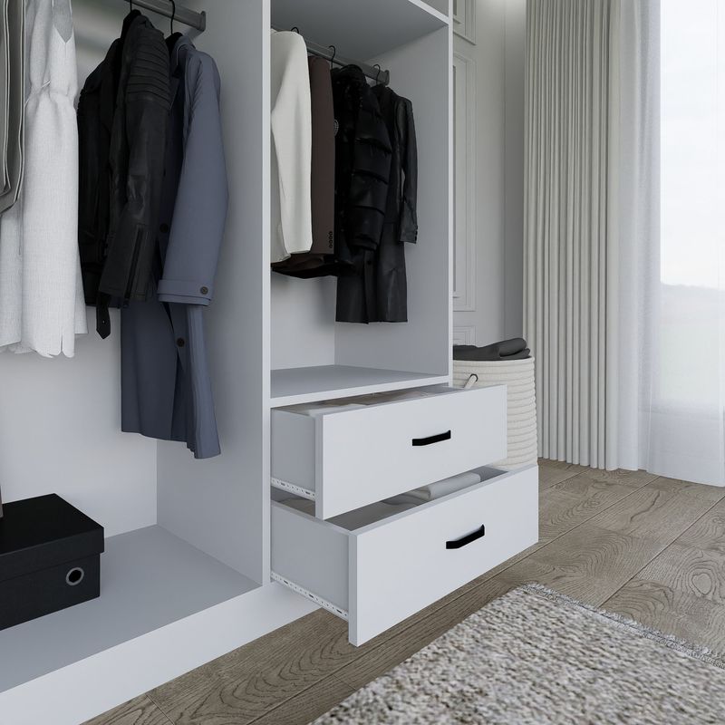 Casa si Gradina - Mobilier - Dulapuri si sifoniere - Dulapuri - Dulap, Hanah Home, pal melaminat, alb mat, 120x45x180 cm - Infinity.ro