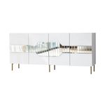 Casa si Gradina - Mobilier - Comode si corpuri - Console - Consola, Hanah Home, pal melaminat, alb auriu, 180x40x80 cm, 552NOS1804 - Infinity.ro