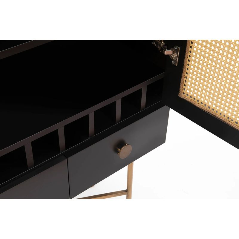 Casa si Gradina - Mobilier - Comode si corpuri - Console - Consola, Hanah Home, pal melaminat, negru, 80x39x150 cm - Infinity.ro