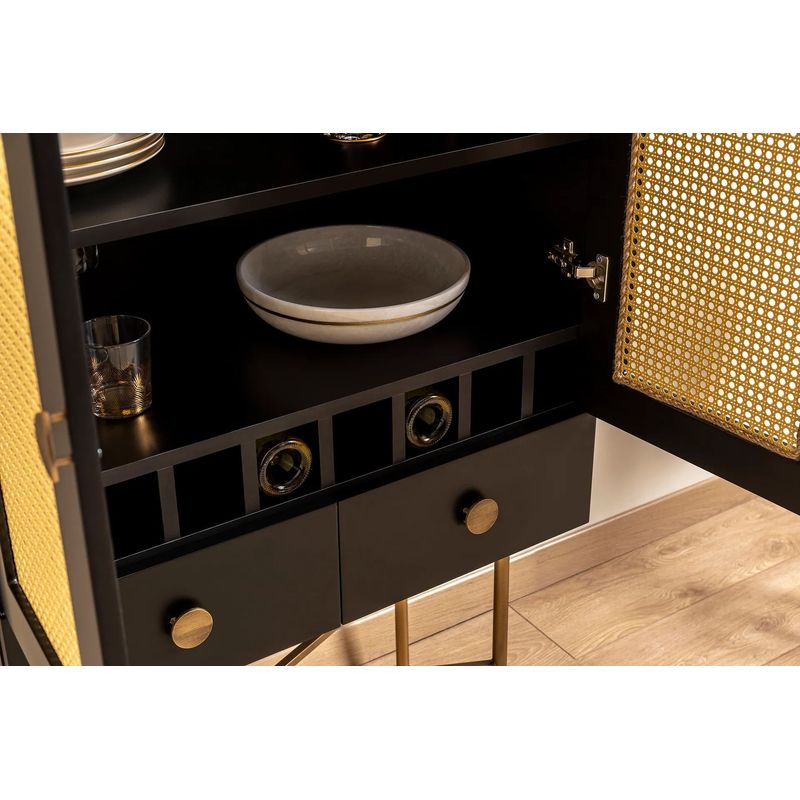 Casa si Gradina - Mobilier - Comode si corpuri - Console - Consola, Hanah Home, pal melaminat, negru, 80x39x150 cm - Infinity.ro