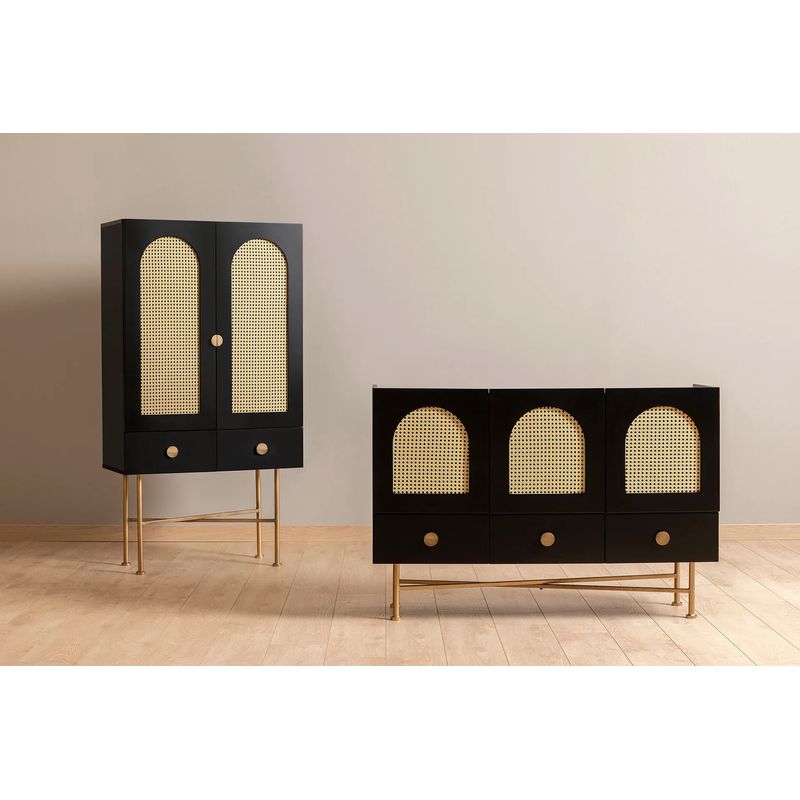 Casa si Gradina - Mobilier - Comode si corpuri - Console - Consola, Hanah Home, pal melaminat, negru, 80x39x150 cm - Infinity.ro