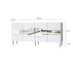 Casa si Gradina - Mobilier - Comode si corpuri - Console - Consola, Hanah Home, pal melaminat, alb auriu, 180x40x80 cm, 552NOS1804 - Infinity.ro