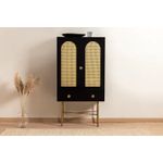 Casa si Gradina - Mobilier - Comode si corpuri - Console - Consola, Hanah Home, pal melaminat, negru, 80x39x150 cm - Infinity.ro