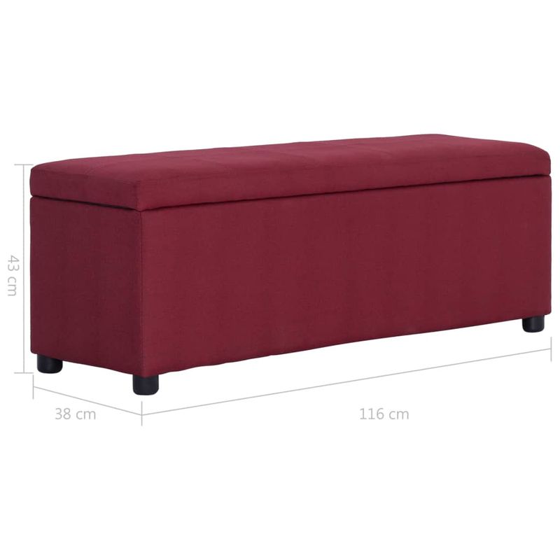 Casa si Gradina - Mobilier - Canapele si coltare - Banchete - Bancheta cu zona de depozitare, rosu vin, 116cm, poliester - Infinity.ro