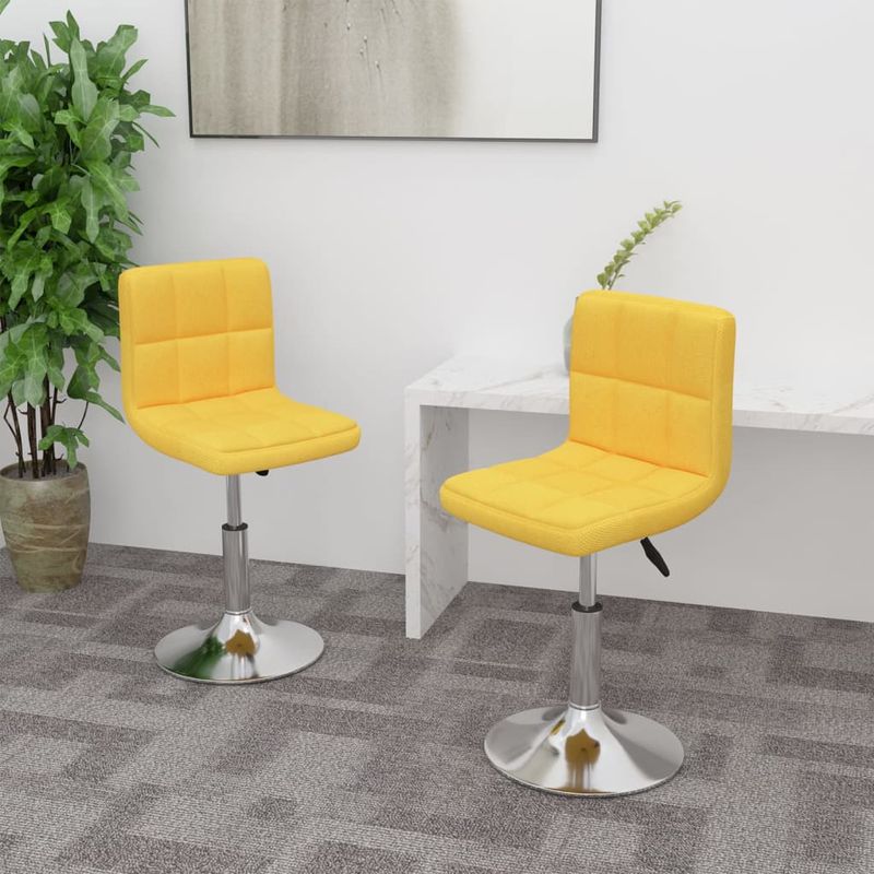 Casa si Gradina - Mobilier - Scaune si fotolii - Scaune - Scaune de bucatarie pivotante, 2 buc., galben, textil - Infinity.ro